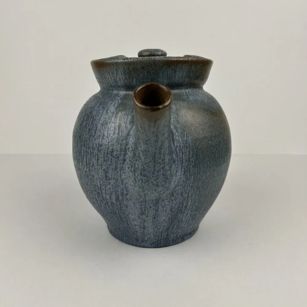 Hand Crafted teapot short spout round Asian inspired Pottery